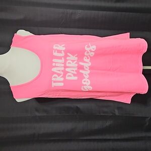 Trailer Park Goddess hot pink graphic tank